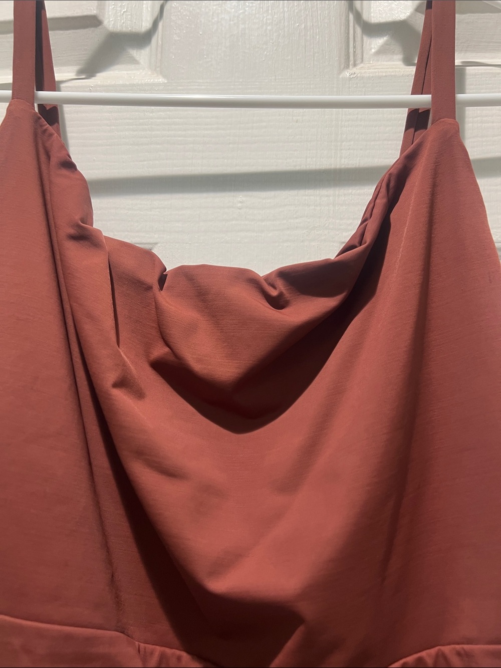 Women's Rust One-Piece Swimsuit - Sleek Cowl Neck - Picture 7 of 8